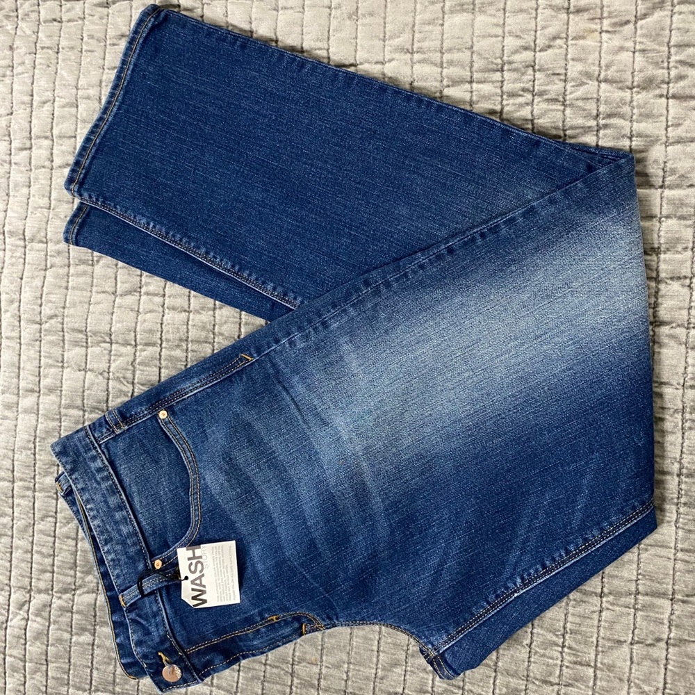 Gap 1969 Dark Blue Real Straight Jeans - Size 33r